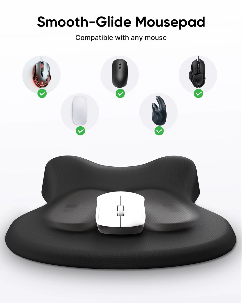 🖱️🖤 Ergonomic Mouse Pad with Wrist Rest – Non-Slip Hard Base