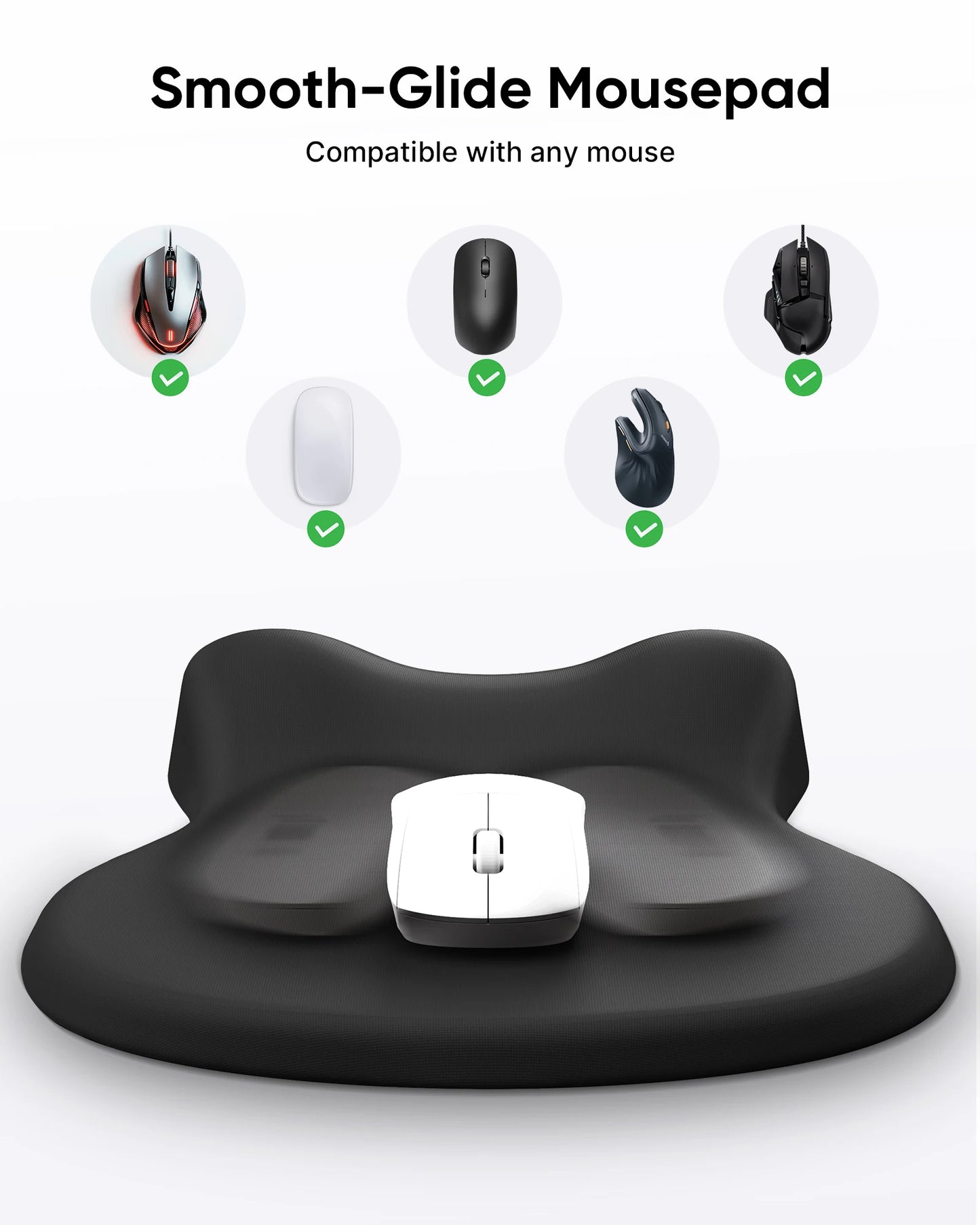 🖱️🖤 Ergonomic Mouse Pad with Wrist Rest – Non-Slip Hard Base