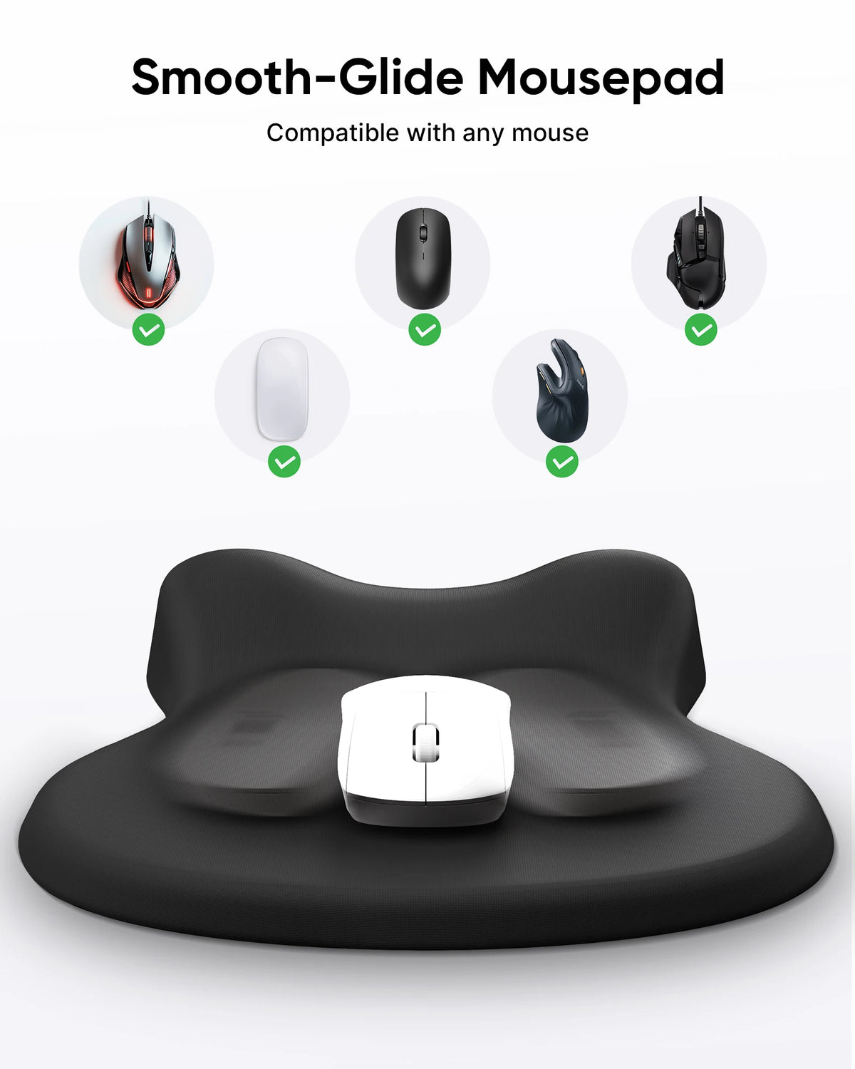 🖱️🖤 Ergonomic Mouse Pad with Wrist Rest – Non-Slip Hard Base