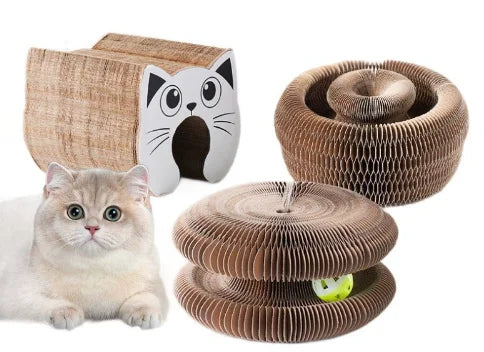 Magic Organ Interactive Cat Toy Scratcher Board Pet Toy Foldable Eco-Friendly Cardboard Flexible Changeable Accordion Shape Toy