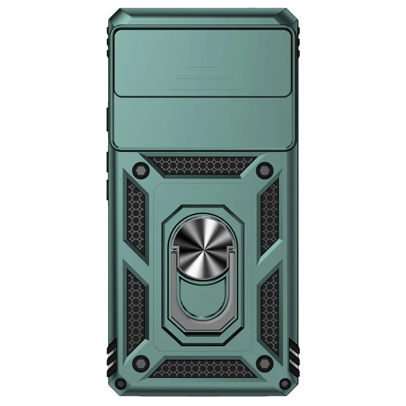 Slide Camera Armor Case with Magnetic Ring Holder for Google Pixel