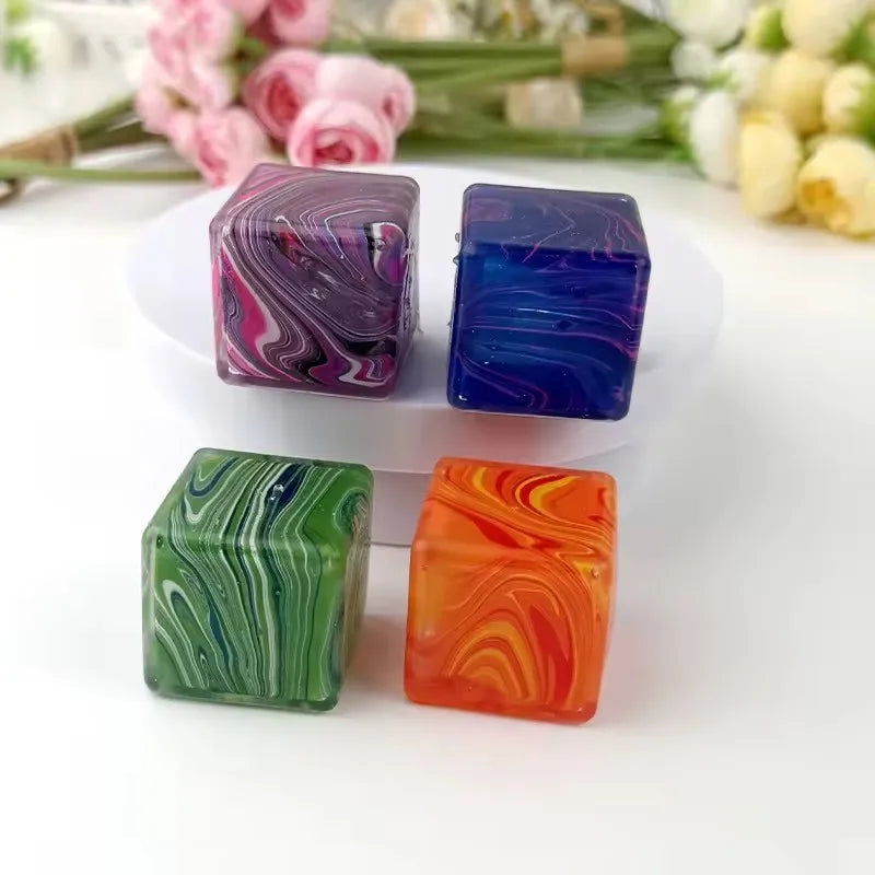 Colorful Frosted Ice Cube Squishy – TPR Slow-Rebound Fidget Toy