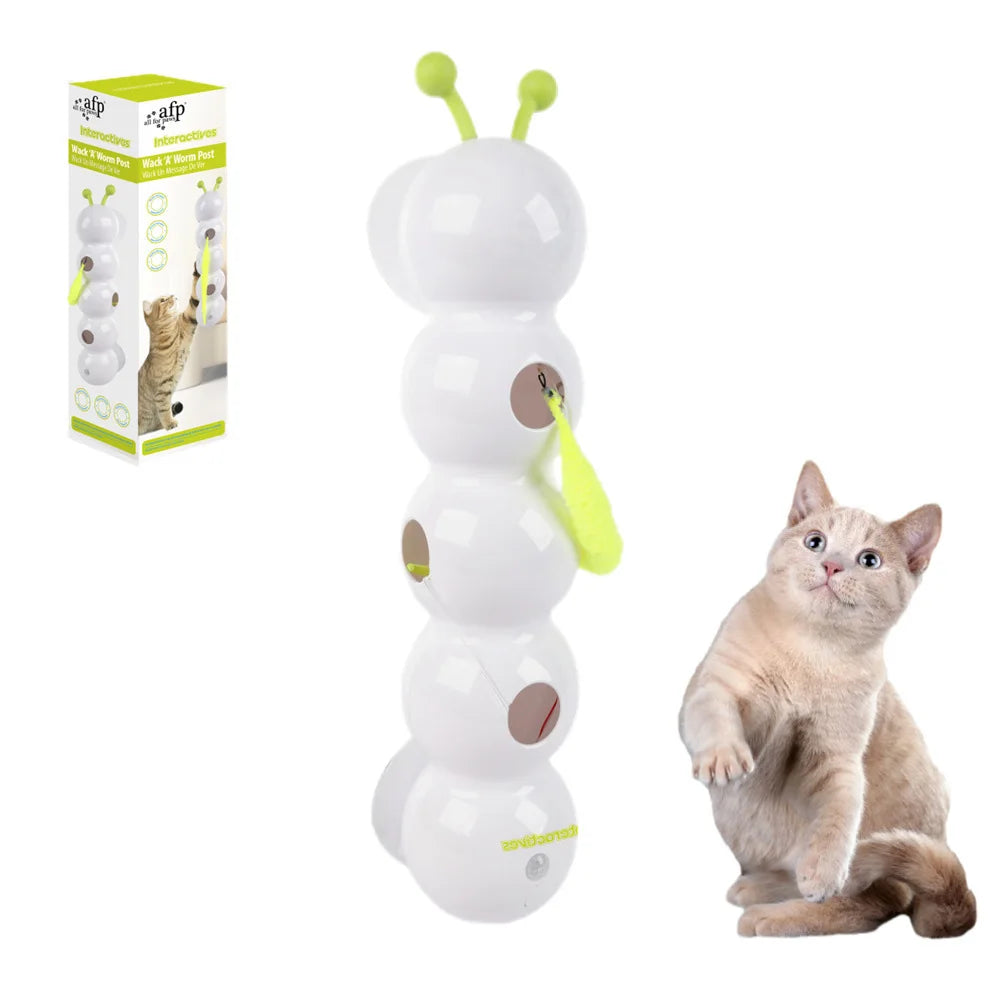 🐛🐾 Caterpillar Interactive Cat Toy – Motion Activated Wack-A-Worm
