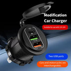🚗 4‑Port PD + QC 3.0 Car Charger with Voltmeter | 83W Fast Charge | Waterproof 12V/24V
