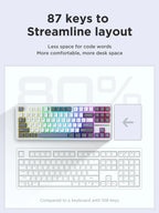AULA F87 Pro Mechanical Keyboard – Tri-Mode Wireless RGB 87-Key
