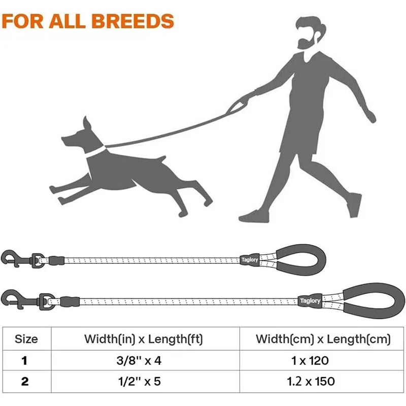 🐕🔗 Double Strap Retractable Dog Leash – Reflective Heavy Duty Lead