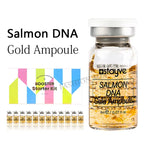 Salmon DNA Gold Ampoule with booster starter kit on a white background