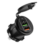 🚗 4‑Port PD + QC 3.0 Car Charger with Voltmeter | 83W Fast Charge | Waterproof 12V/24V