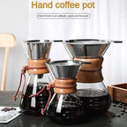 ☕✨ Hand Glass Pour Over Coffee Kettle | Stainless Steel Filter Drip Brewer 🫖 | Barista Hot Brewing Coffee Pot Dripper Maker