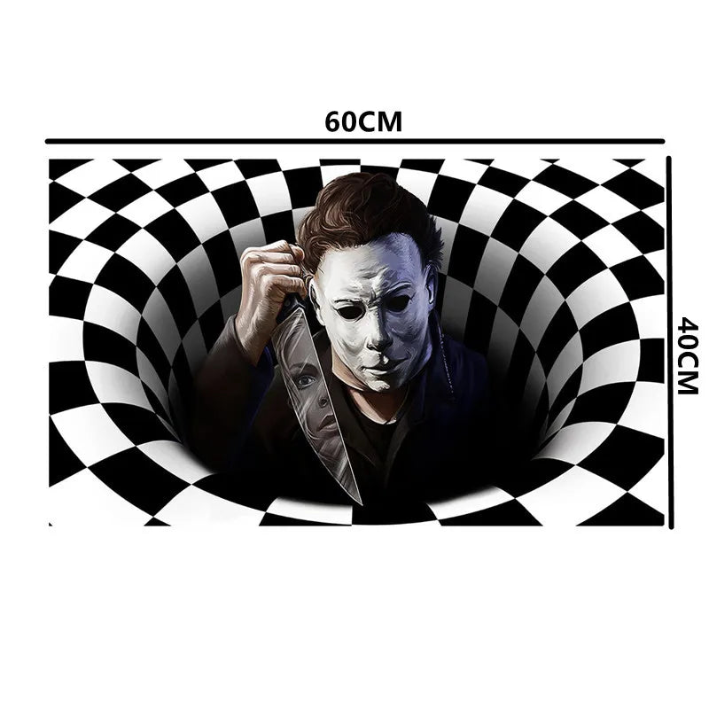 Horror Clown Halloween Doormat – 3D Illusion Non-Slip Mat