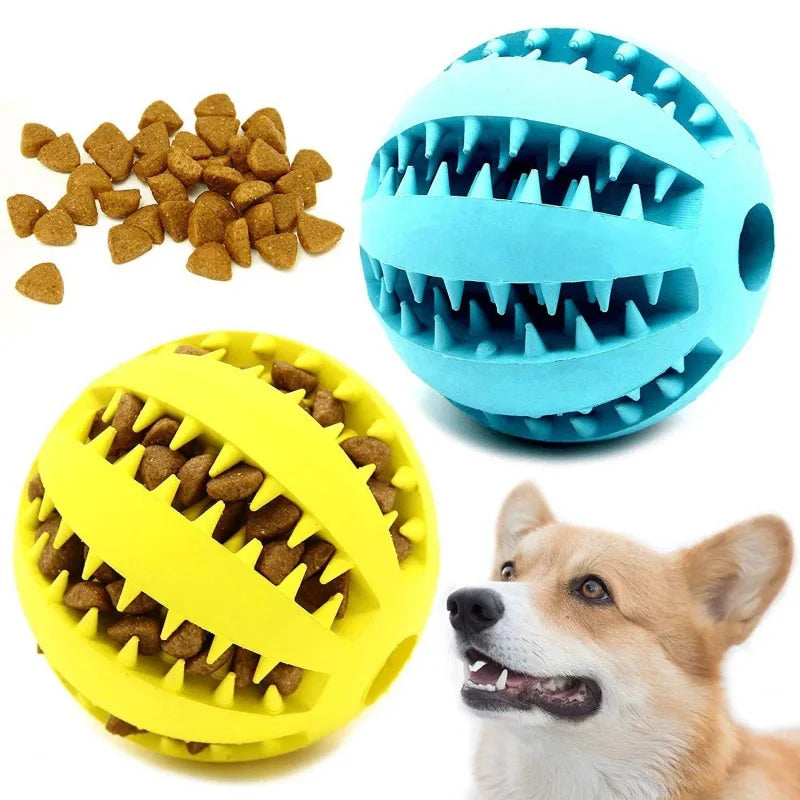 Natural Rubber Dog Chew Toy Ball – Extra-Tough Interactive Treat & Tooth Cleaning Ball 2