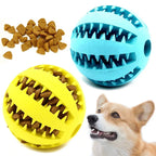 Natural Rubber Dog Chew Toy Ball – Extra-Tough Interactive Treat & Tooth Cleaning Ball 2" (5cm)