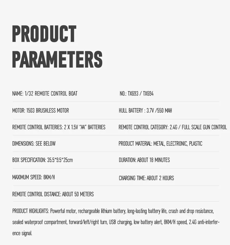 Brushless Jet 2.4G RC Boat TX693 Remote Control Boat Ship Brushless Motor Boat Model Electric Speedboat Toy Gift for Boys