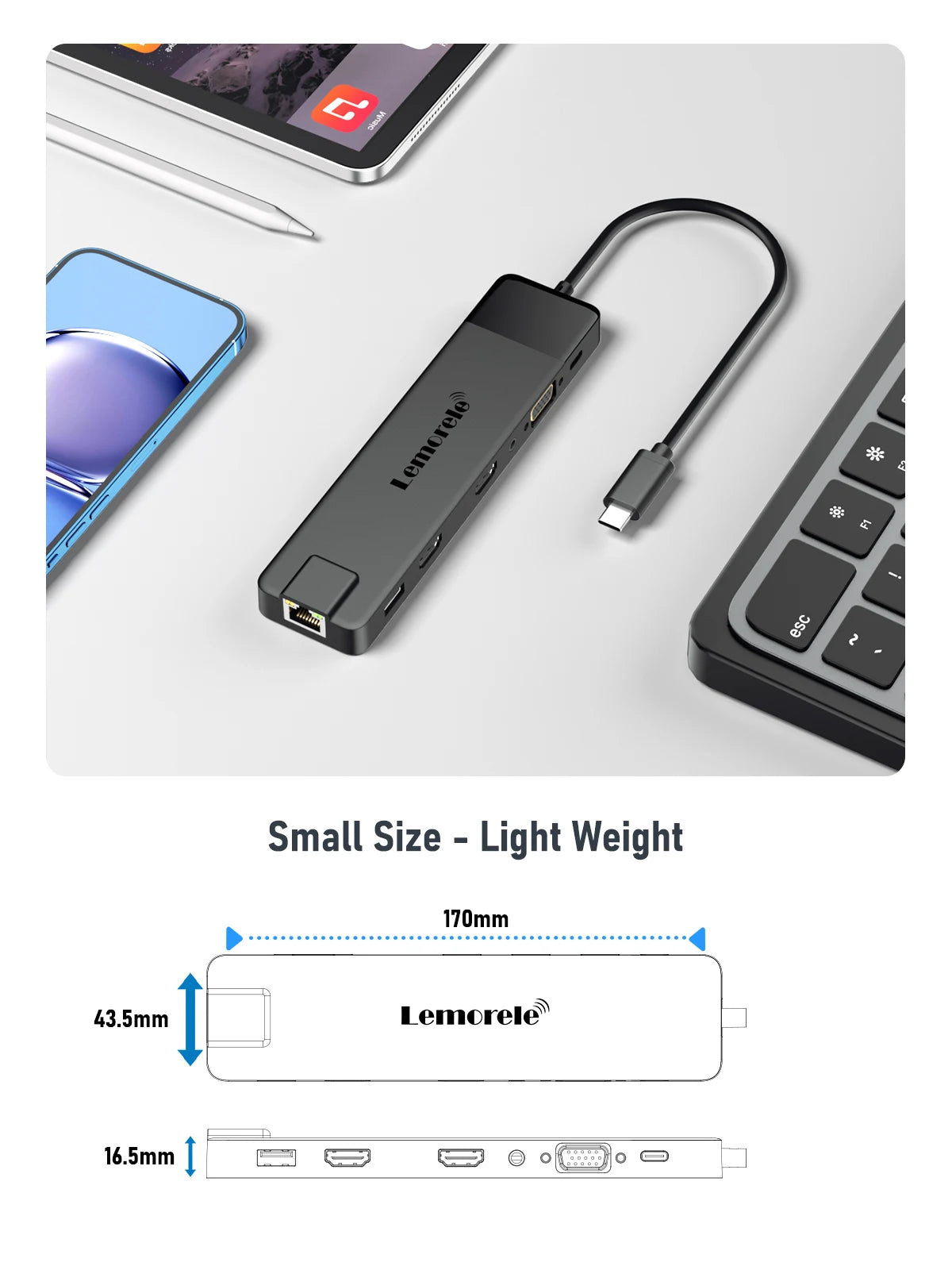 🚀💻 Lemorele TC100 13-Port USB-C Hub – 4K HDMI RJ45 1000Mbps Dock 🔎 SEO Title