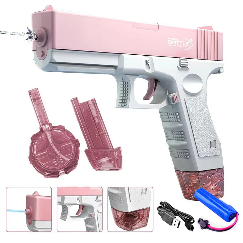 🔫💦 Electric Water Gun Toy | Portable Automatic Burst Blaster ⚡ | Kids Outdoor Summer Fun 🌞🏖️ Water Toys