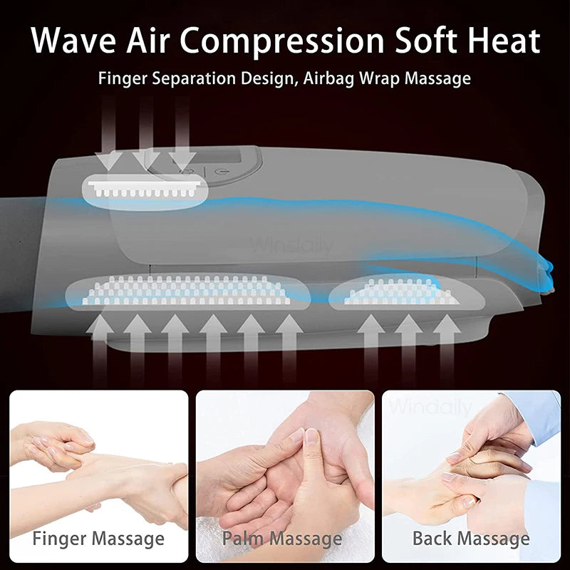 2025 Electric Wireless Hand Massager with Heat & Air Compression