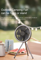 🌬️🔋 Rechargeable Camping Fan 4000mAh / 10000mAh – LED Light & Power Bank
