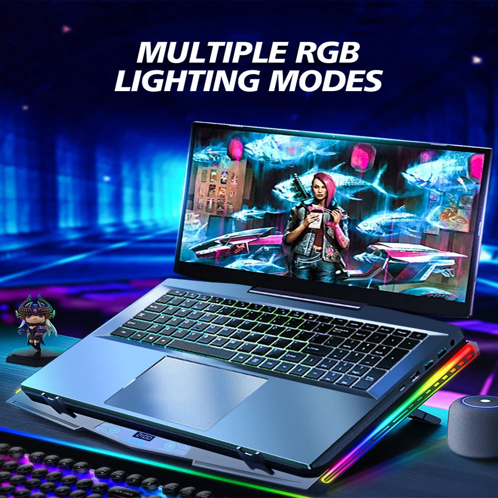 ❄️🌈 COOLCOLD Air Compression RGB Laptop Cooling Pad – Ultra-Quiet USB Cooler