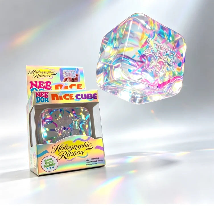 NeeDoh Holographic Ribbon Squeeze Toy – Colorful Sensory Fidget