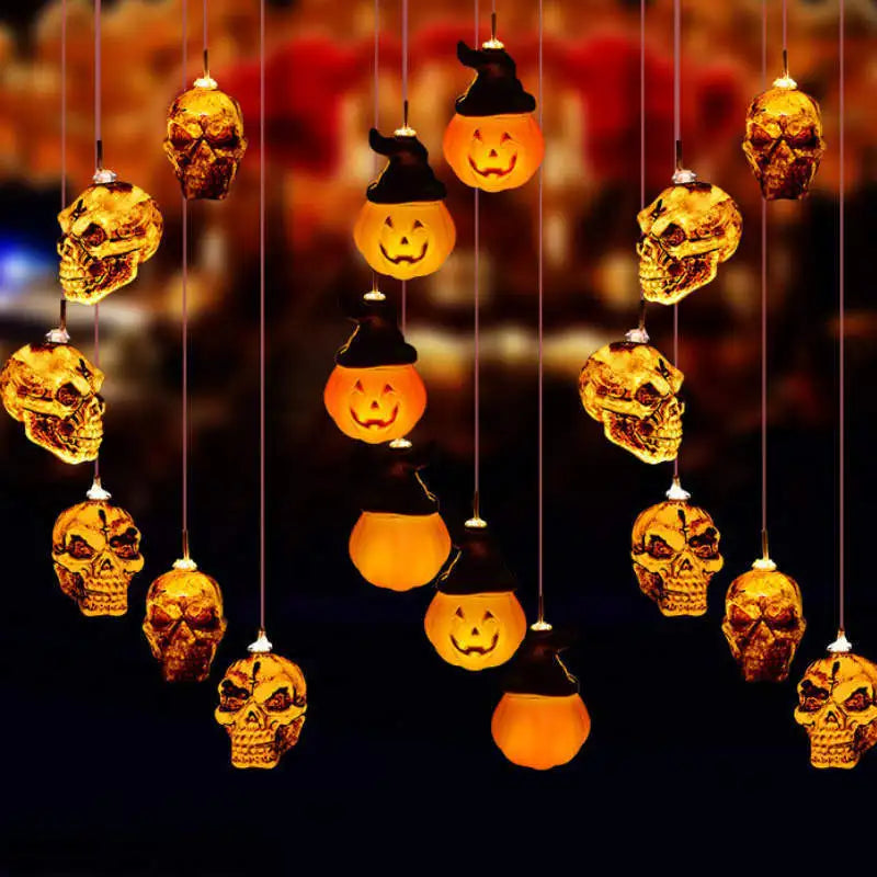 Solar Halloween String Lights – Skull, Ghost & Pumpkin