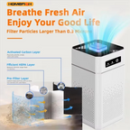 🌬️✨ HOMEFISH USB Portable Air Purifier | Mini Air Cleaner with Aromatherapy 🌿 | Smoke & Odor Filter with Replaceable Filter for Home, Car & Kitchen