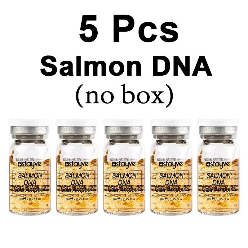 ✨💛 Korean BB Cream Glow Salmon DNA Gold Ampoule – 8ml Skin Booster Serum Starter Kit for Moisturizing & Rejuvenation