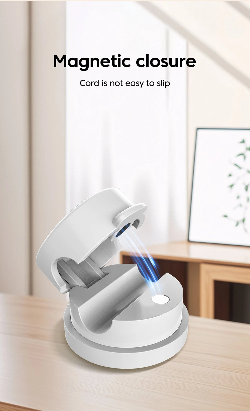 🧲🔄 360° Rotation Magnetic Cable Clip – Adhesive Wire Organizer