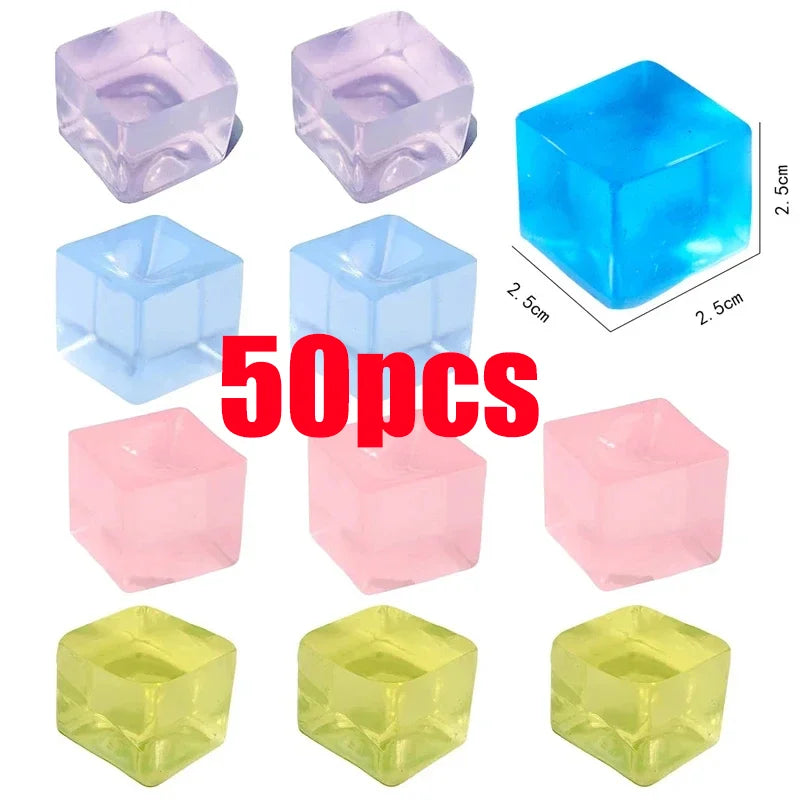 Squishy Ice Cube Fidget Toys – Mini Sensory Stress Relief Party Favors