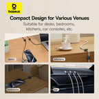 🧲🔌 Baseus Magnetic Cable Organizer Holder – Adjustable Under Desk Clip