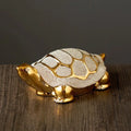 🐢✨ Golden Money Turtle Ceramic Ornament 💛 | Gold-Plated Wealth Symbol Home Décor 🏡 | Lucky Living Room & Foyer Decoration Housewarming Gift