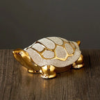 🐢✨ Golden Money Turtle Ceramic Ornament 💛 | Gold-Plated Wealth Symbol Home Décor 🏡 | Lucky Living Room & Foyer Decoration Housewarming Gift