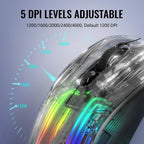 🔥🖱️ ATTACK SHARK X2 Pro Triple Mode Wireless RGB Gaming Mouse – Transparent Shell