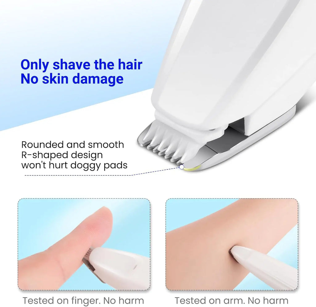 Portable Dog Paw Trimmer with LED Light – Cordless Nail Grinder for Pets