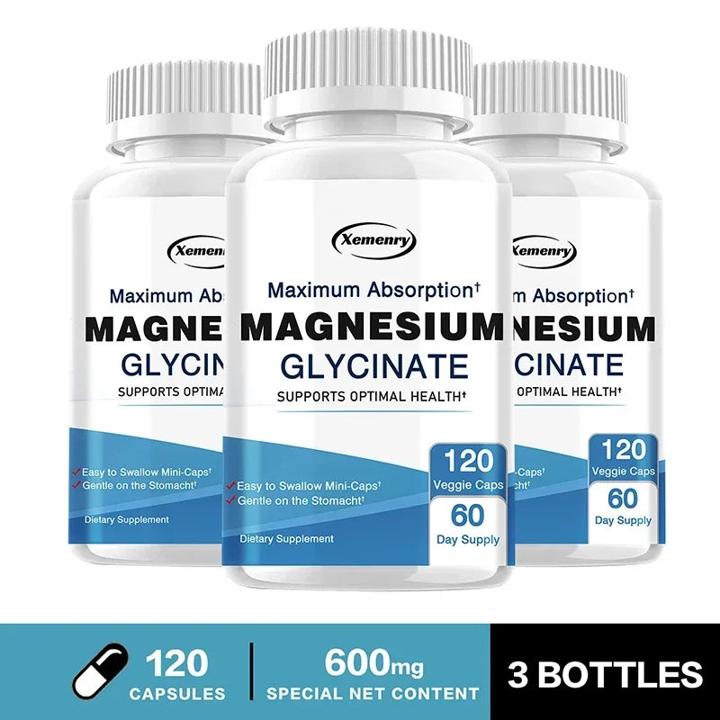 Magnesium Glycinate - Improve Cardiovascular Health, Reduce Stress, and Promote Healthy Sleep, Muscle Growth