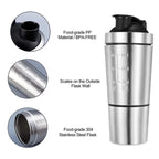 🥤🛡️ Stainless Steel Protein Shaker Cup – Portable Fitness Sports Mug