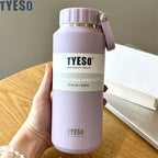 TYESO Large Capacity Insulated Water Bottle – Portable Handle Sport Travel Mug 💧✨