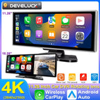 🚗✨ 10/11.26 Inch 4K Dash Cam Car DVR 📸 | Wireless CarPlay & Android Auto 📱 | Dual Lens Dashboard Camera with GPS, WiFi, FM & AUX 🚘💖