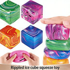 Colorful Frosted Ice Cube Squishy – TPR Slow-Rebound Fidget Toy