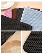 🐱🧼 Double Layer Waterproof Cat Litter Mat – Non-Slip & Washable