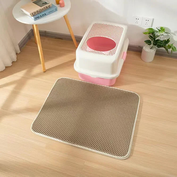 🐱🧼 Double Layer Waterproof Cat Litter Mat – Non-Slip & Washable