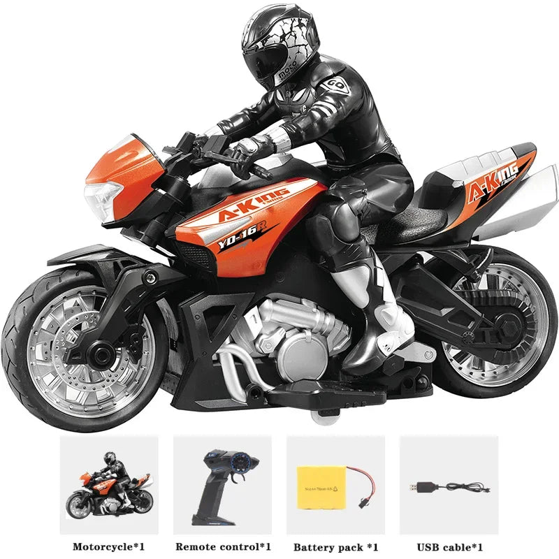 Remote Control Stunt Motorbike 360° Rotation Drift RC Car Model High Speed USB Charge Climbing Racing RC Motorcycle Toy for Kids