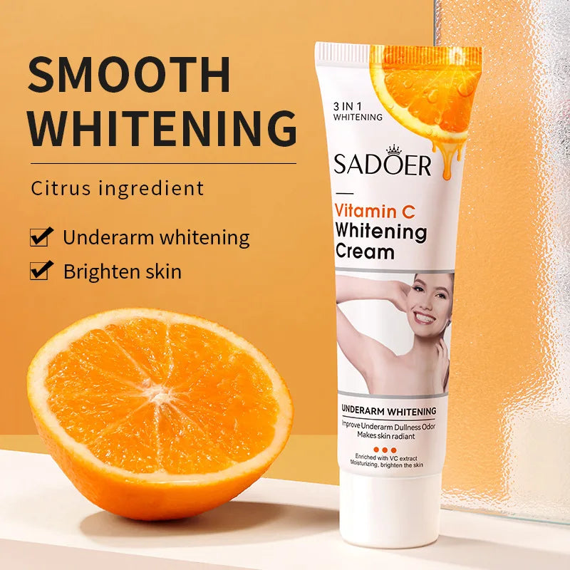 🍊✨ SADOER Vitamin C Body Lotion 💛 | Moisturizing & Brightening Body Care Cream 🧴 | Nourishing Anti-Dry Armpit & Full Body Skincare