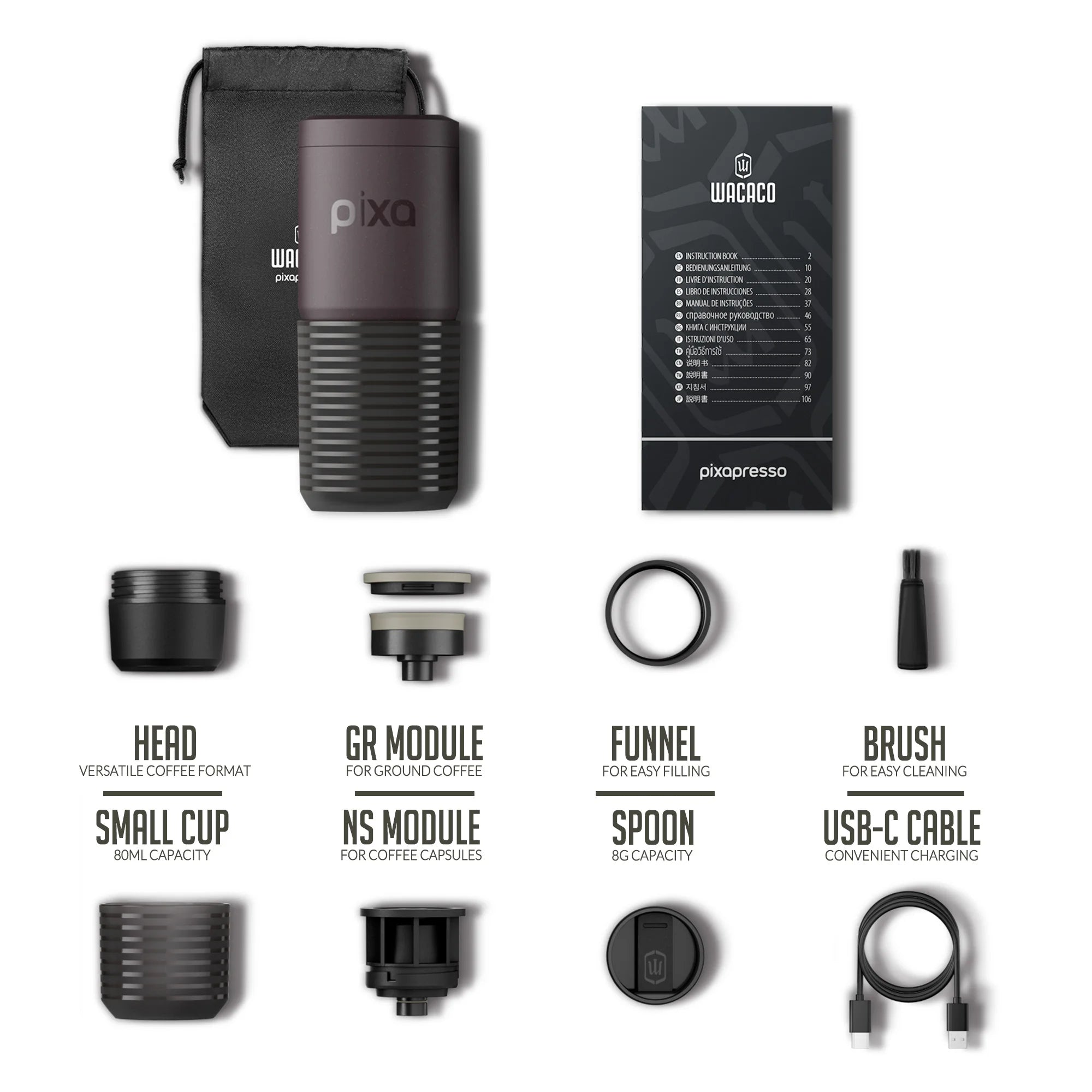 ☕⚡ WACACO PIXAPRESSO Portable Electric Espresso Machine | Coffee Maker for Ground Coffee & NS Capsules 🚀 | Travel Espresso Maker