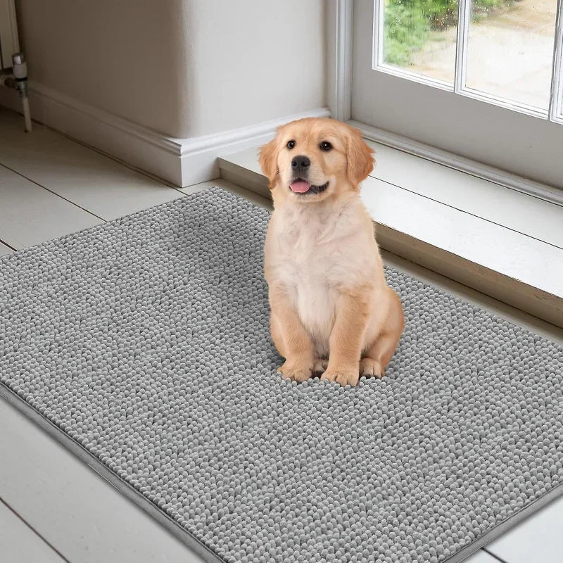 🐾🏠 Absorbent Dog Doormat for Muddy Paws – Non-Slip Microfiber