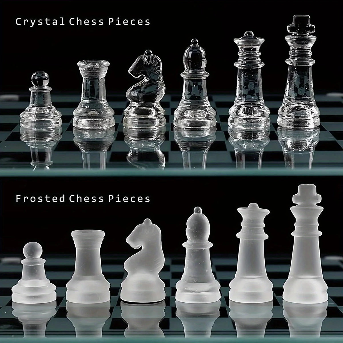 🏆 10" Handcrafted Glass Chess Set ♟️ Premium Quality | Elegant Home Décor ✨ Perfect for Game Nights & Chess Lovers