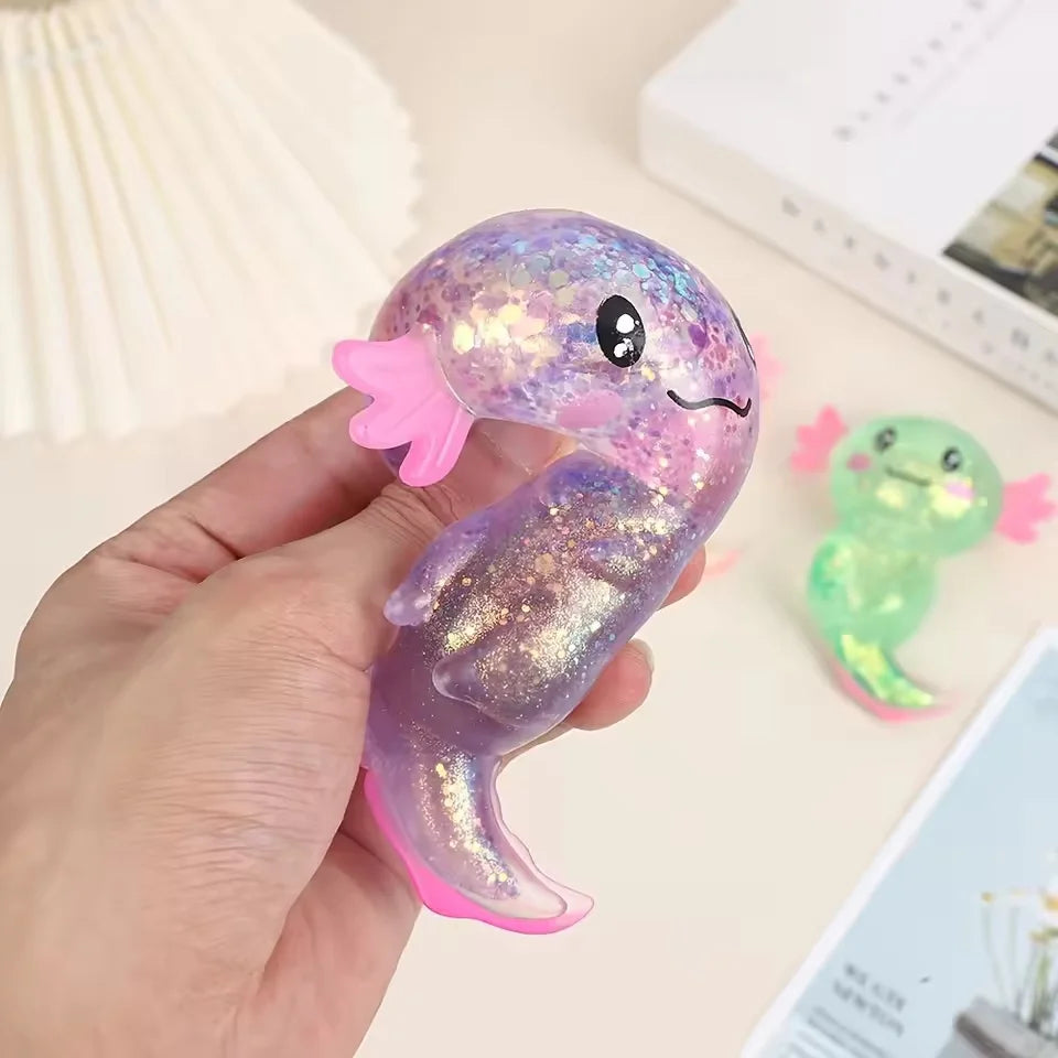 Colorful Axolotl Squishy Toys – Stretchy Sensory Squeeze Fidget Set