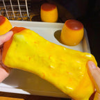 Caramel Pudding Squishy Stress Ball – Soft Sensory Block Fidget Toy