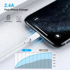 5-Pack 2M (6.6FT) USB-A to Lightning Charging Cable – 2.4A Fast Charge