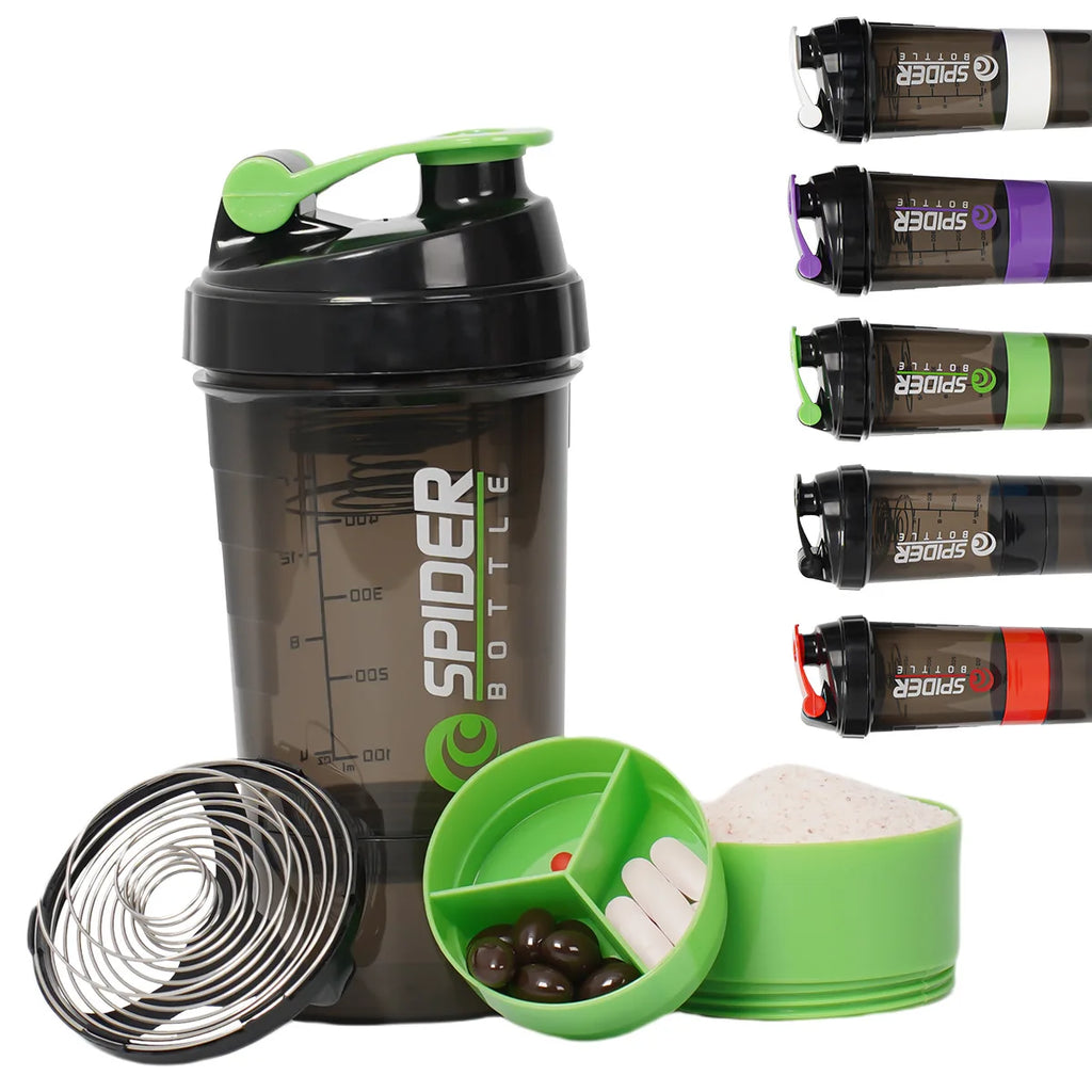 16.9oz (500ml) 3-Layer Sports Water Bottle 🥤 | Leakproof Protein Shaker Cup 💪 | Large Capacity BPA-Free Fitness Shake Mixer 🚴 Travel & Gym Bottle