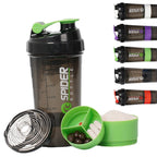 16.9oz (500ml) 3-Layer Sports Water Bottle 🥤 | Leakproof Protein Shaker Cup 💪 | Large Capacity BPA-Free Fitness Shake Mixer 🚴 Travel & Gym Bottle